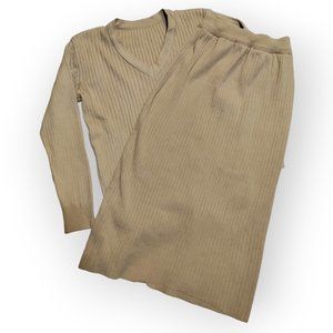 2 Piece Sweater Set (Long Sleeve & Midi Skirt)